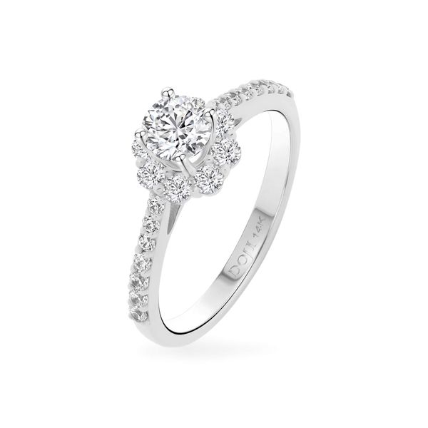 Nhẫn vàng trắng 14K gắn đá CZ DOJI AFRJ000500F2CZ1