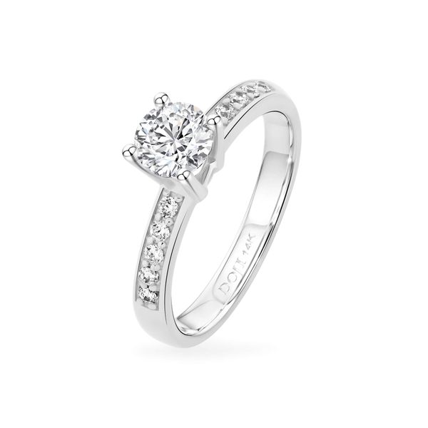 Nhẫn vàng trắng 14K gắn đá CZ DOJI AFRJ000502F2CZ1