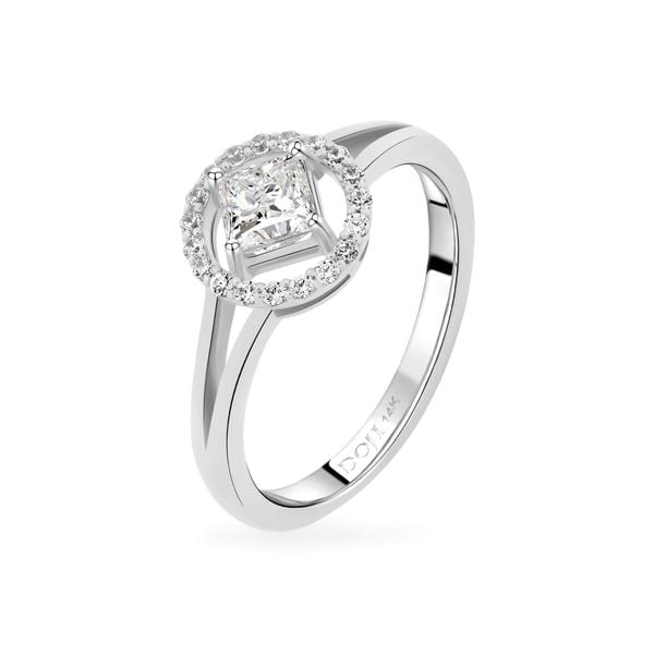 Nhẫn vàng trắng 14K gắn đá CZ DOJI AFRJ000674F2CZ1