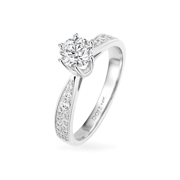 Nhẫn nữ vàng trắng 14K gắn đá CZ DOJI AFRJ000131F2CZ1