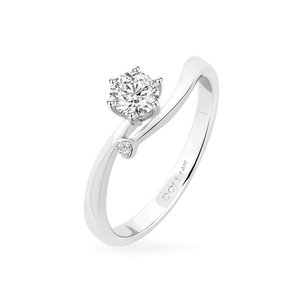 Nhẫn vàng trắng 14K gắn đá CZ DOJI AFRJ000511F2CZ1