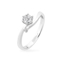 Nhẫn vàng trắng 14K gắn đá CZ DOJI AFRJ000511F2CZ1