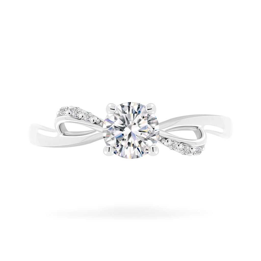 Nhẫn vàng trắng 14K gắn đá CZ DOJI AFRJ000512F2CZ1 