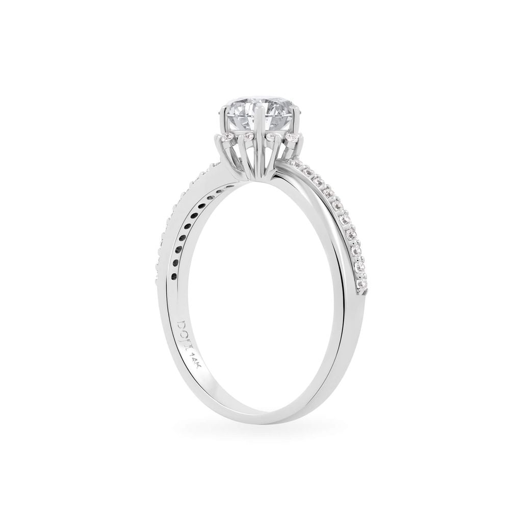Nhẫn vàng trắng 14K gắn đá CZ DOJI AFRJ000513F2CZ1 