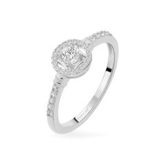 Nhẫn vàng trắng 14K gắn đá CZ DOJI AFRJ000517F2CZ1