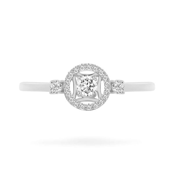 Nhẫn vàng trắng 14K gắn đá CZ DOJI AFRJ000518F2CZ1