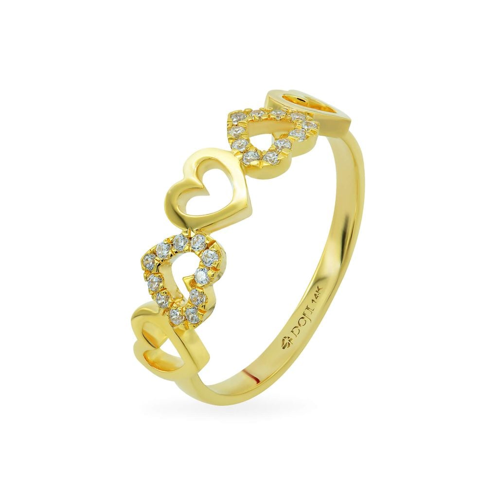 Nhẫn nữ vàng vàng 14K gắn đá CZ DOJI AFRK000020F1CZ1 