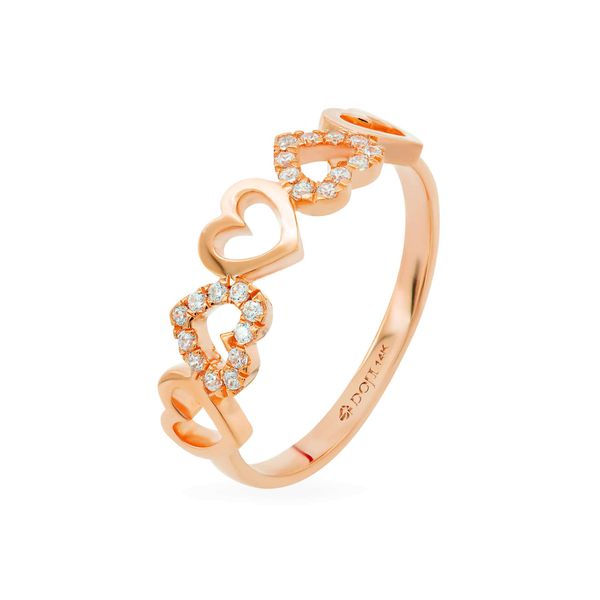 Nhẫn vàng hồng 14K gắn đá CZ DOJI AFRK000020F3CZ1