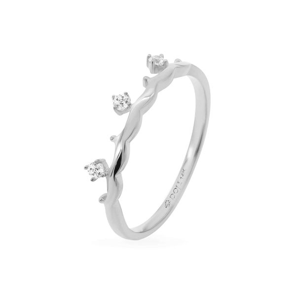 Nhẫn vàng trắng 14K gắn đá CZ DOJI AFRK000023F2CZ1