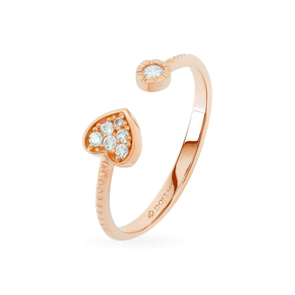 Nhẫn nữ vàng hồng 14K gắn đá CZ DOJI AFRK000059F3CZ1 