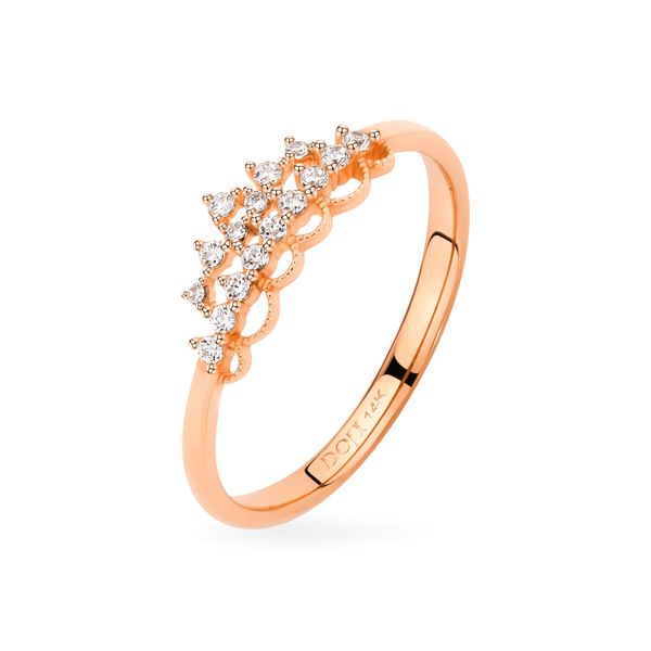 Nhẫn vàng hồng 14K gắn đá CZ DOJI AFRK000145F3CZ1