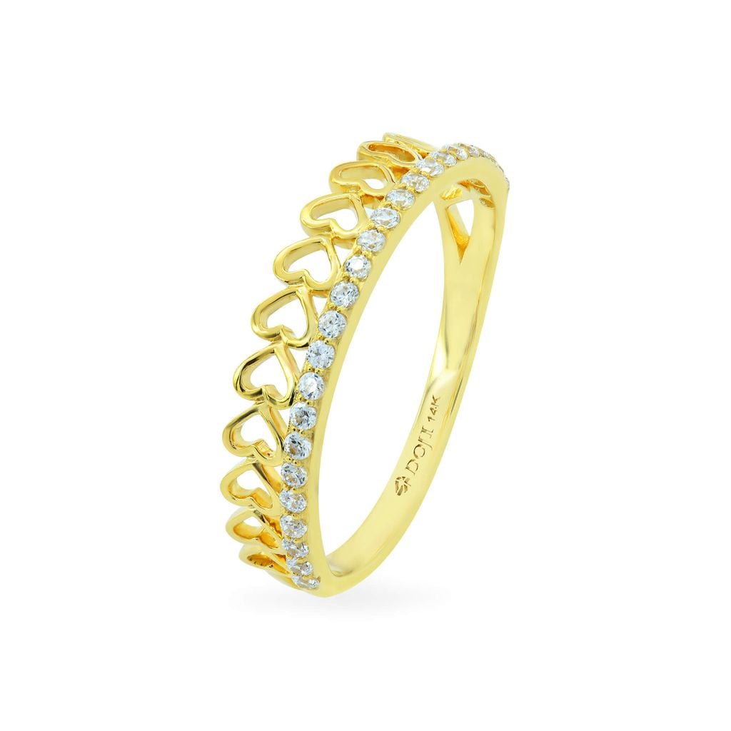 Nhẫn nữ vàng vàng 14K gắn đá CZ DOJI AFRK000180F1CZ1 