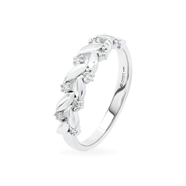 Nhẫn nữ vàng trắng 14K gắn đá CZ DOJI AFRK000182F2CZ1