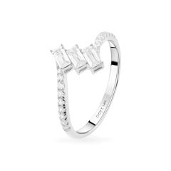 Nhẫn nữ vàng trắng 14K gắn đá CZ DOJI AFRK000237F2CZ1