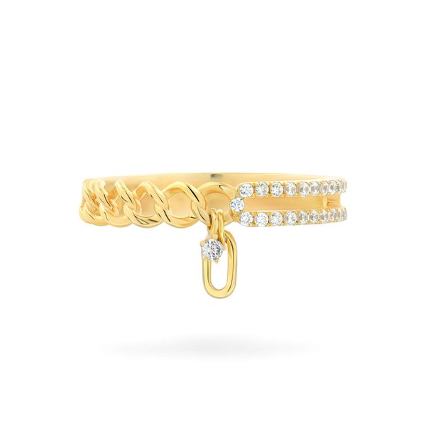 Nhẫn nữ vàng vàng 14K gắn đá CZ DOJI AFRK000296F1CZ1