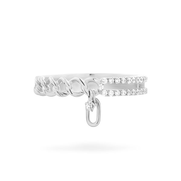 Nhẫn nữ vàng trắng 14K gắn đá CZ DOJI AFRK000296F2CZ1