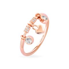 Nhẫn nữ vàng hồng 14K gắn đá CZ DOJI AFRK000379F3CZ1