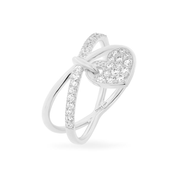 Nhẫn nữ vàng trắng 14K gắn đá CZ DOJI AFRK000385F2CZ1