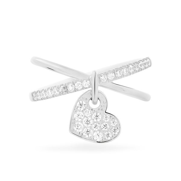 Nhẫn nữ vàng trắng 14K gắn đá CZ DOJI AFRK000385F2CZ1