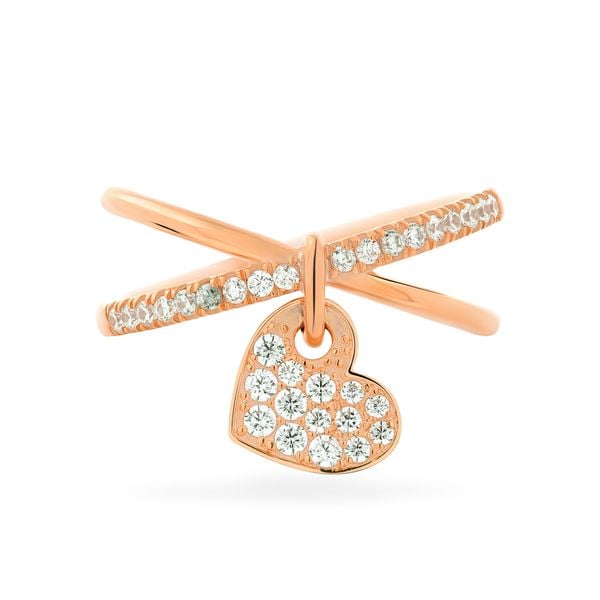 Nhẫn nữ vàng hồng 14K gắn đá CZ DOJI AFRK000385F3CZ1