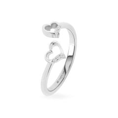 Nhẫn vàng trắng 14K gắn đá CZ DOJI AFRK000422F2CZ1