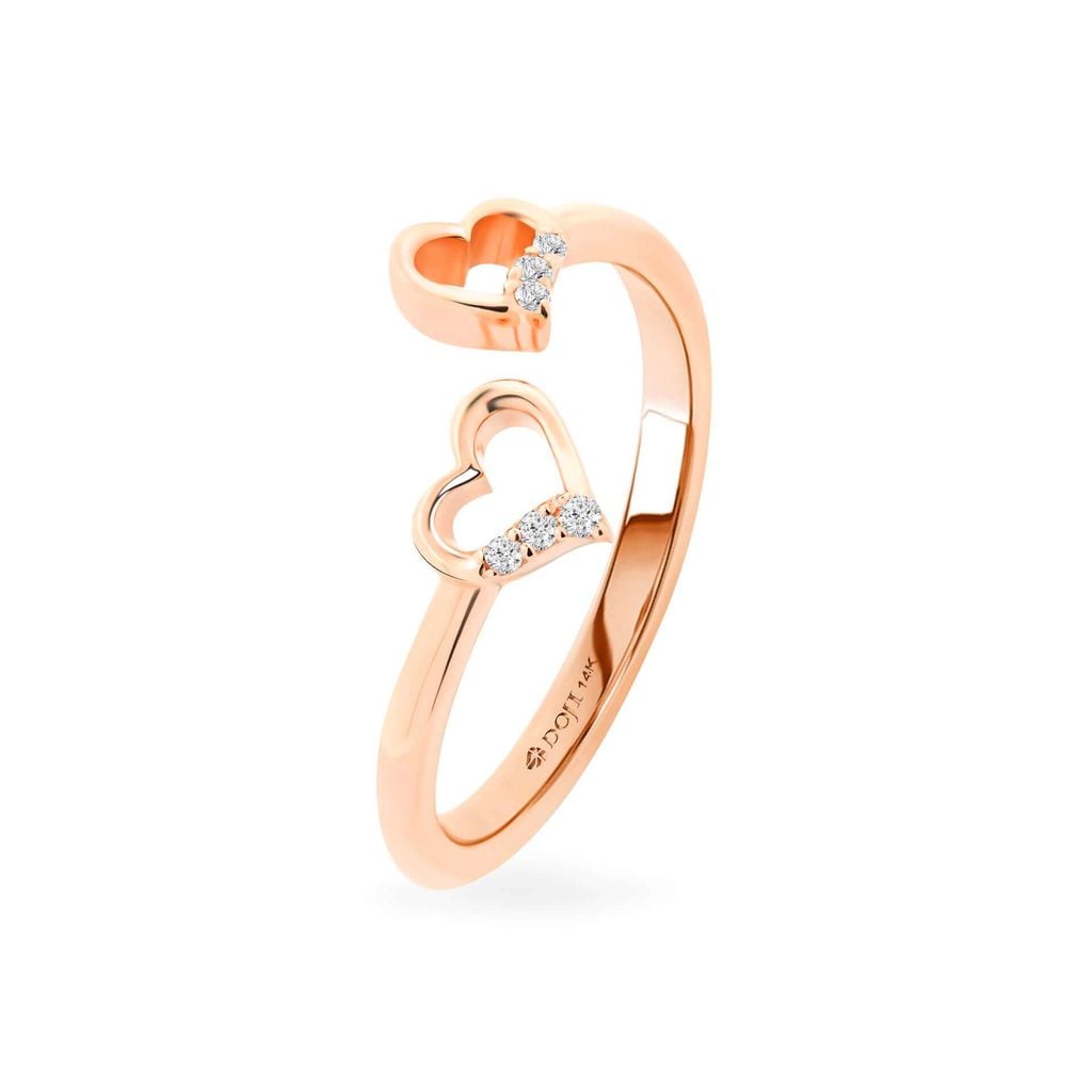 Nhẫn vàng hồng 14K gắn đá CZ DOJI AFRK000422F3CZ1 