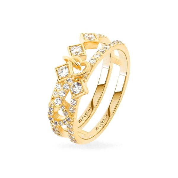 Nhẫn vàng vàng 14K gắn đá CZ DOJI AFRK000423F1CZ1