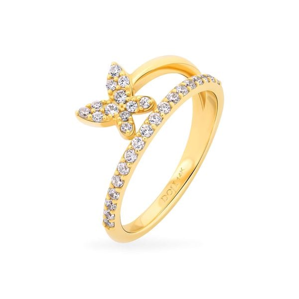 Nhẫn vàng vàng 14K gắn đá CZ DOJI AFRK000663F1CZ1