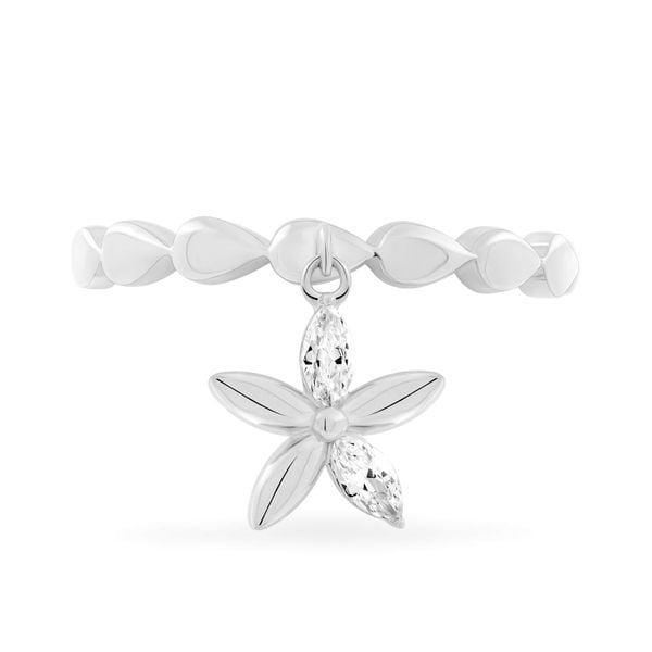 Nhẫn nữ vàng trắng 14K gắn đá CZ DOJI AFRK000677F2CZ1