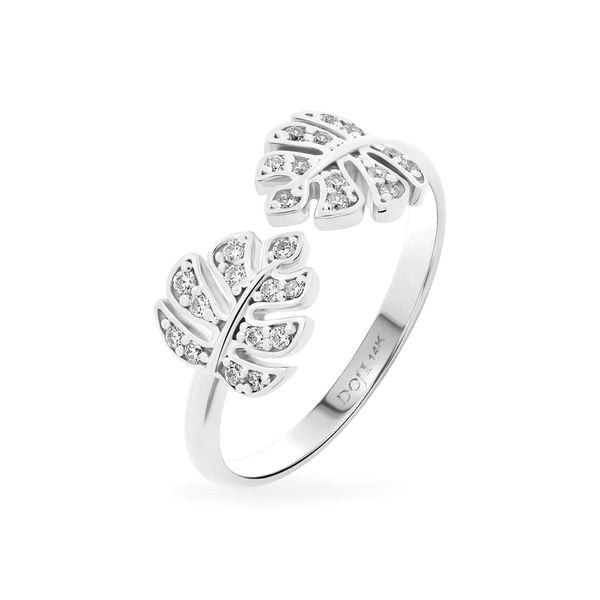 Nhẫn nữ vàng trắng 14K gắn đá CZ DOJI AFRK000679F2CZ1