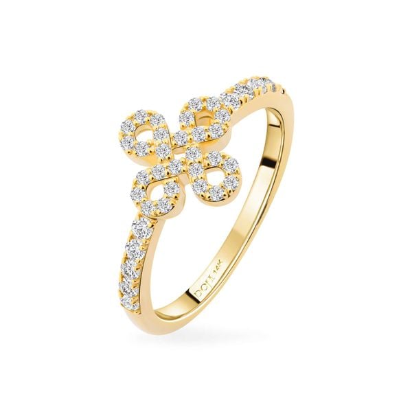 Nhẫn vàng vàng 14K gắn đá CZ DOJI AFRK000700F1CZ1