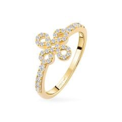 Nhẫn vàng vàng 14K gắn đá CZ DOJI AFRK000700F1CZ1