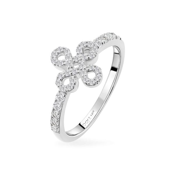 Nhẫn vàng trắng 14K gắn đá CZ DOJI AFRK000700F2CZ1