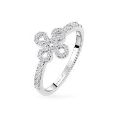 Nhẫn vàng trắng 14K gắn đá CZ DOJI AFRK000700F2CZ1