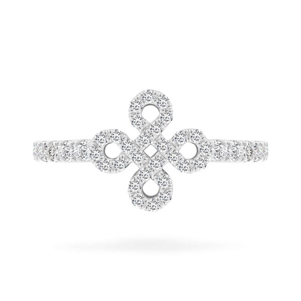 Nhẫn vàng trắng 14K gắn đá CZ DOJI AFRK000700F2CZ1