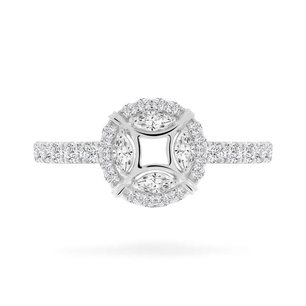 Nhẫn vàng trắng 14K gắn đá CZ DOJI AFRK000701F2CZ1