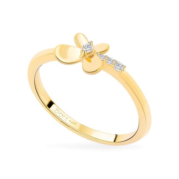 Nhẫn vàng vàng 14K gắn đá CZ DOJI AFRK000717F1CZ1