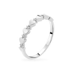 Nhẫn vàng trắng 14K gắn đá CZ DOJI AFRK000722F2CZ1