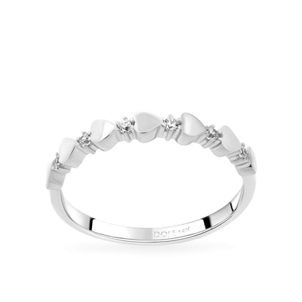 Nhẫn vàng trắng 14K gắn đá CZ DOJI AFRK000722F2CZ1