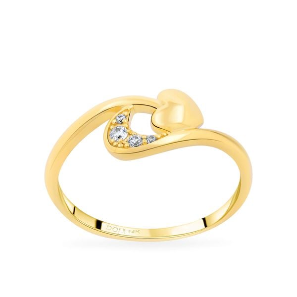 Nhẫn vàng vàng 14K gắn đá CZ DOJI AFRK000723F1CZ1