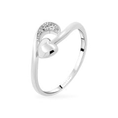 Nhẫn vàng trắng 14K gắn đá CZ DOJI AFRK000723F2CZ1