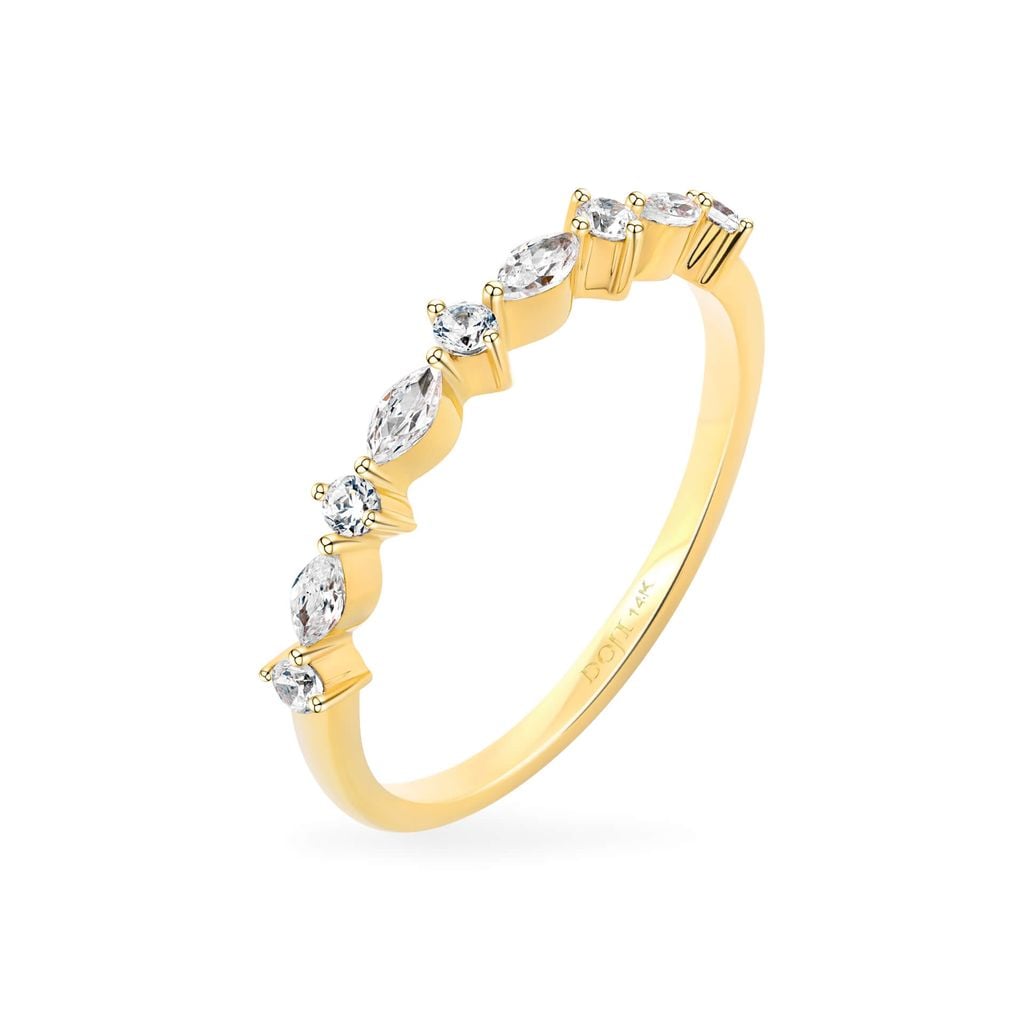 Nhẫn vàng vàng 14K gắn đá CZ DOJI AFRK000732F1CZ1 