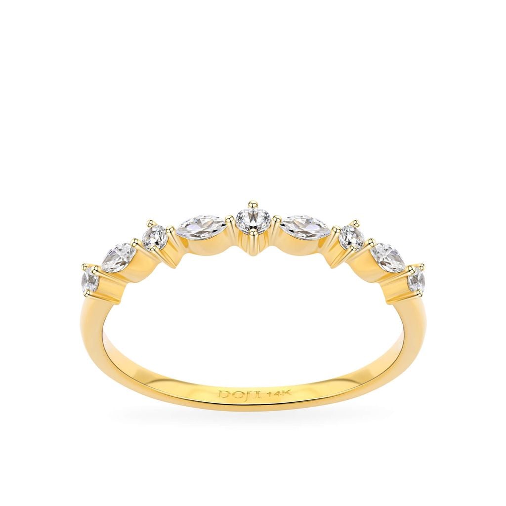 Nhẫn vàng vàng 14K gắn đá CZ DOJI AFRK000732F1CZ1 