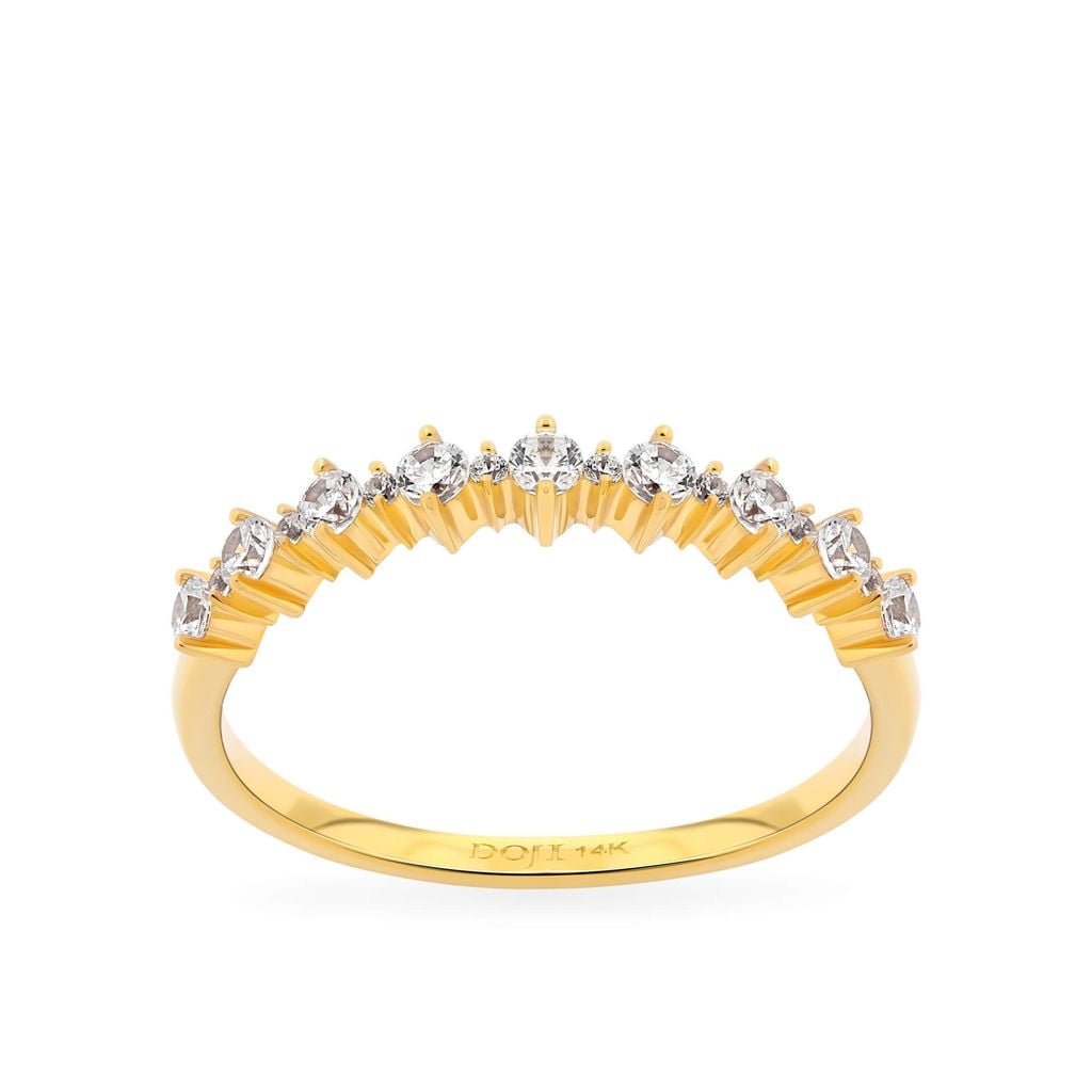 Nhẫn vàng vàng 14K gắn đá CZ DOJI AFRK000733F1CZ1 