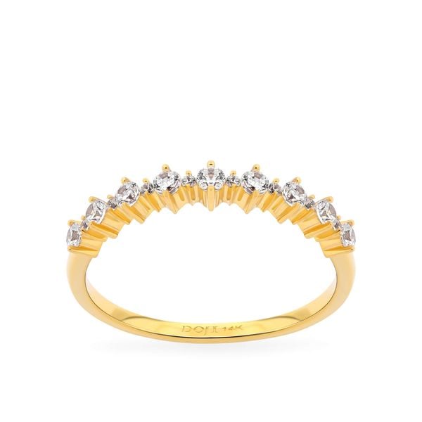Nhẫn vàng vàng 14K gắn đá CZ DOJI AFRK000733F1CZ1