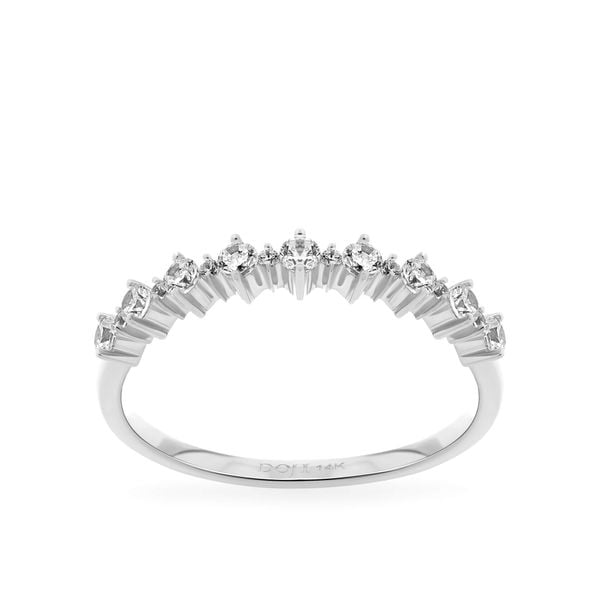 Nhẫn vàng trắng 14K gắn đá CZ DOJI AFRK000733F2CZ1