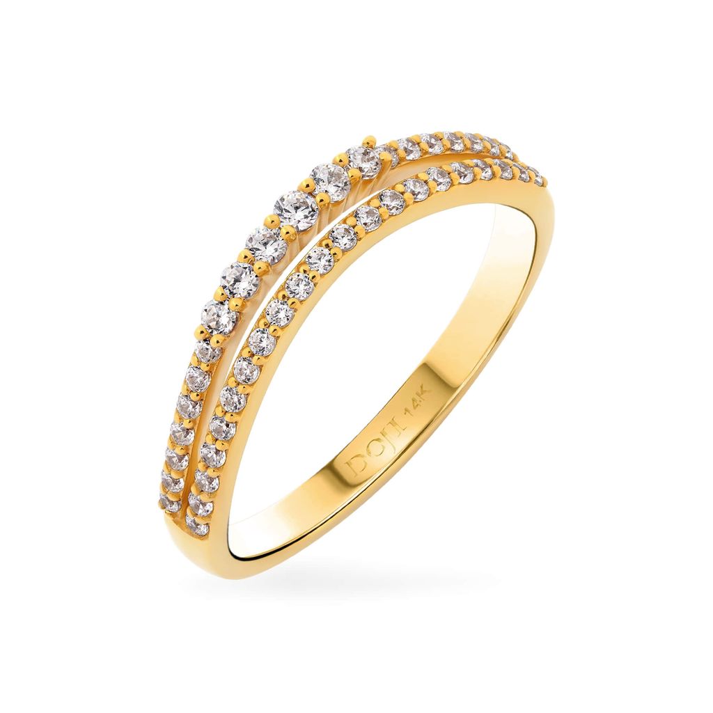 Nhẫn vàng vàng 14K gắn đá CZ DOJI AFRK000734F1CZ1 