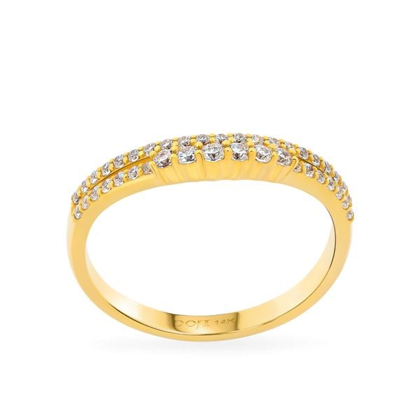 Nhẫn vàng vàng 14K gắn đá CZ DOJI AFRK000734F1CZ1
