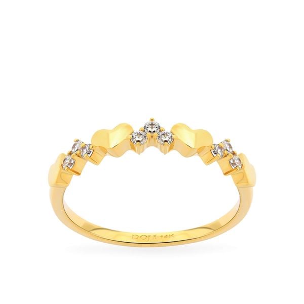 Nhẫn vàng vàng 14K gắn đá CZ DOJI AFRK000735F1CZ1