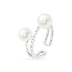 Nhẫn nữ vàng trắng 14K gắn đá CZ DOJI AFRK002111F2CZ1